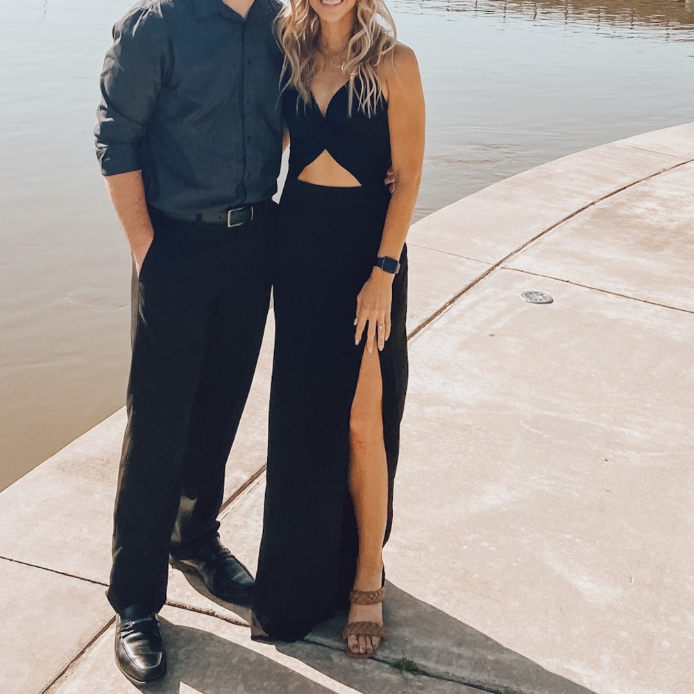 Elegant Black Cutout Dress